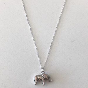 Silver tone lucky elephant on 925 sterling chain
